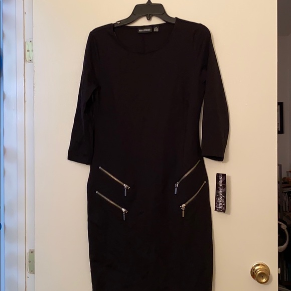 NWT! Nina Leonard 3/4 Ponte Shift Dress size Large - Picture 3 of 10